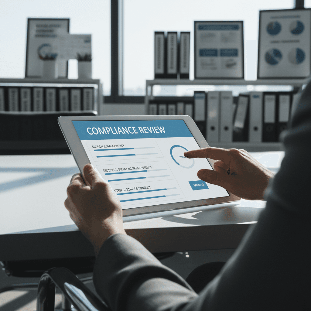 Compliance review on tablet